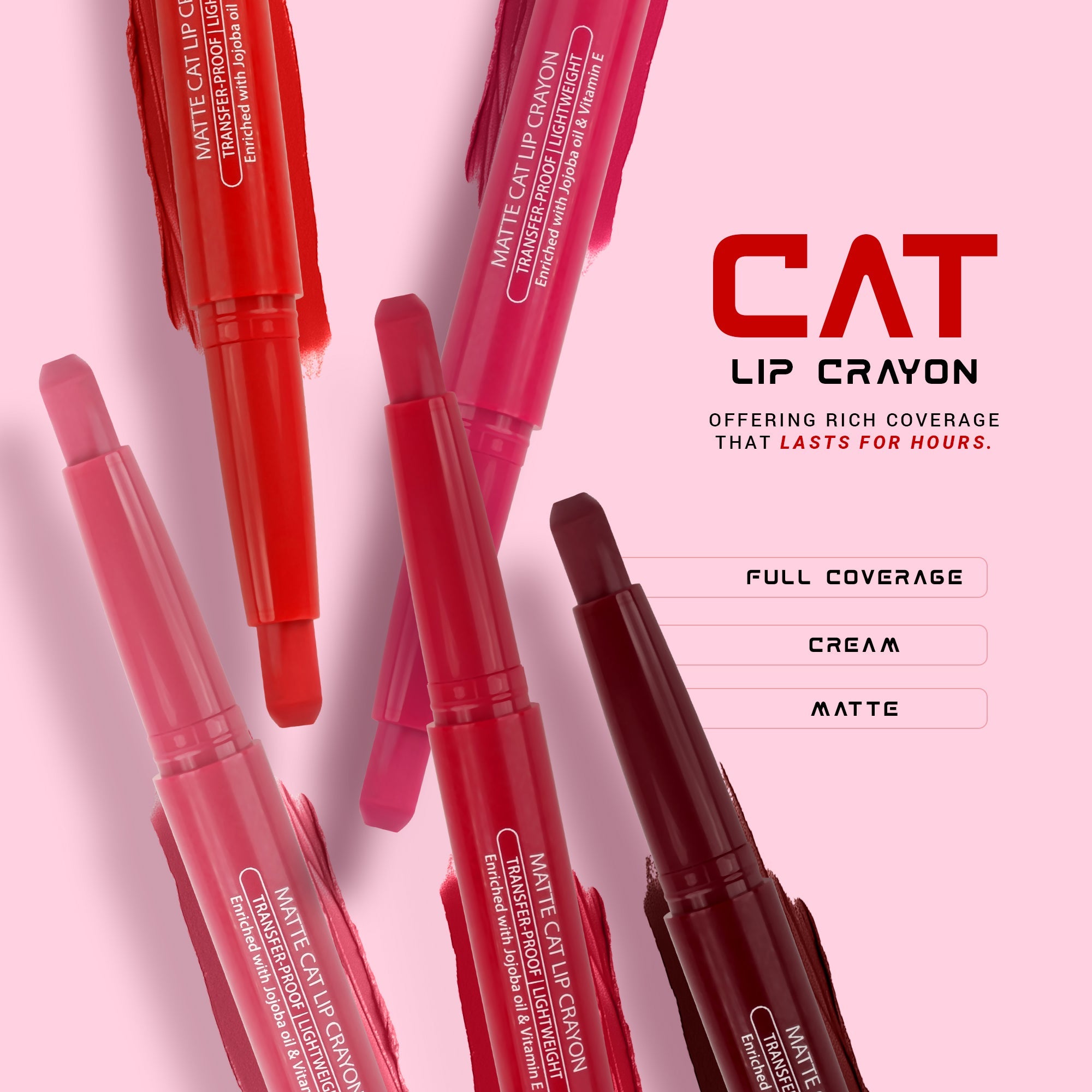 Maliao Matte Cat Lip Crayon - Transfer-Proof & Lightweight Long-Lasting Color Lip