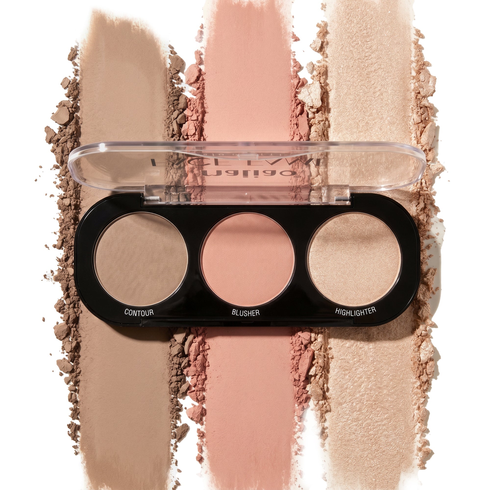 Maliao Face Fame Trio Palette-Blusher, Contour & Highlighter Face