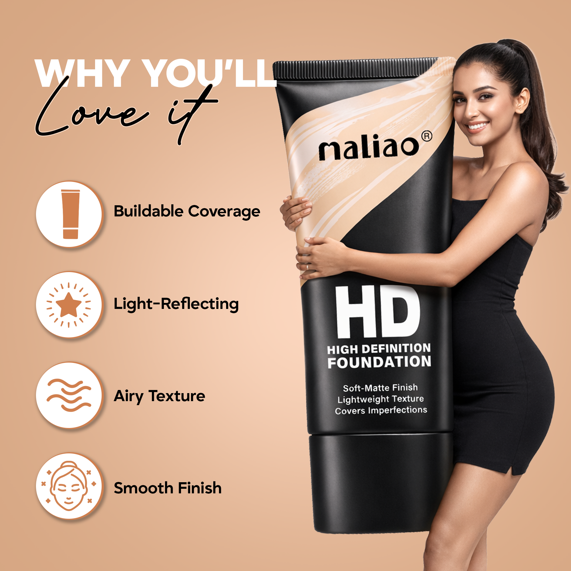 Maliao HD High Definition Oil-Free Foundation Face