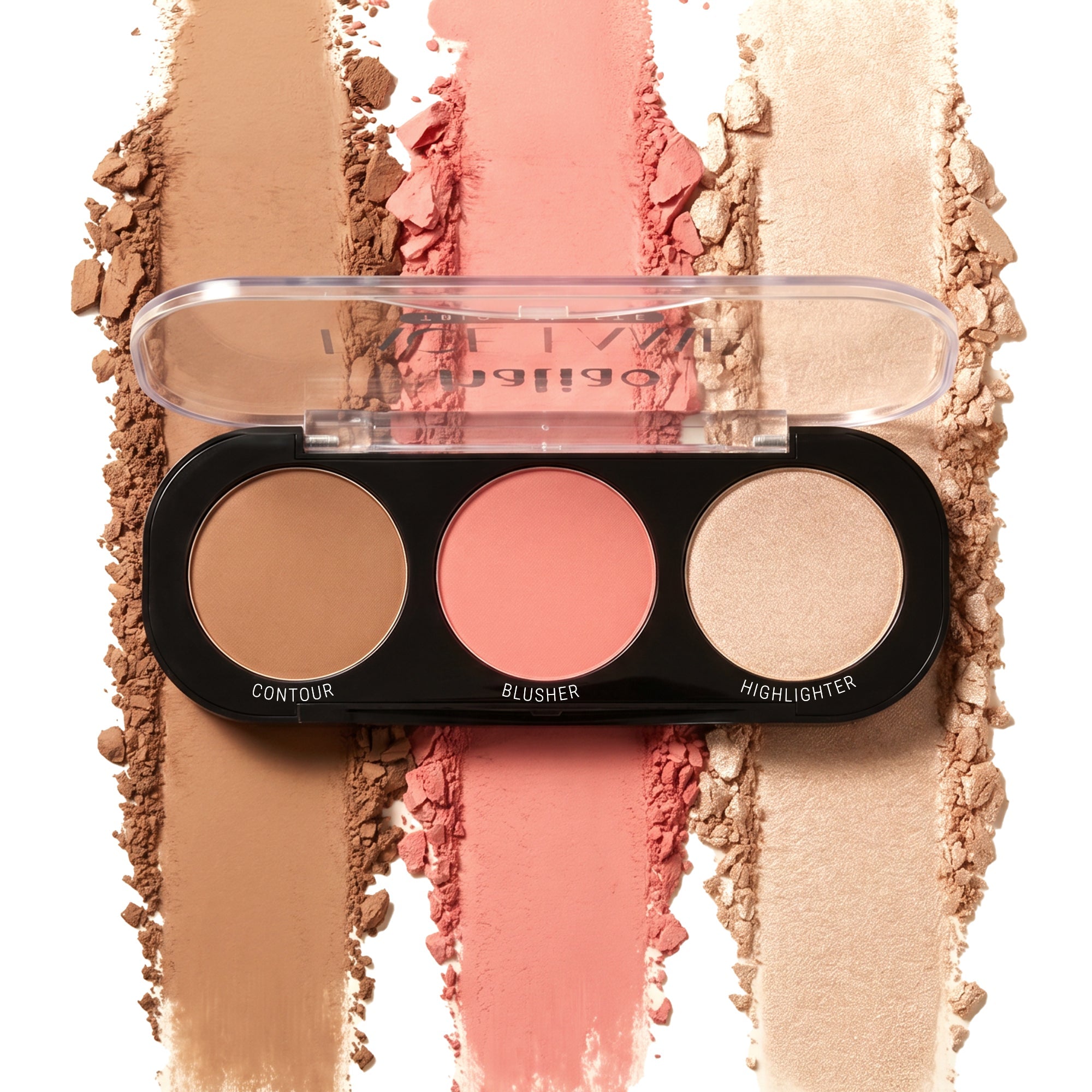 Maliao Face Fame Trio Palette-Blusher, Contour & Highlighter Face