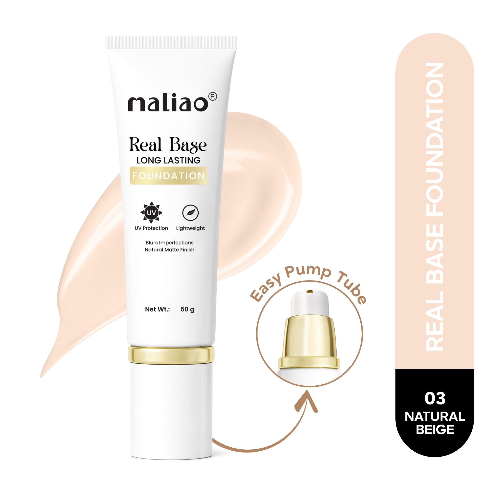 Maliao Color Match Long-Lasting Makeup Base Foundation Face