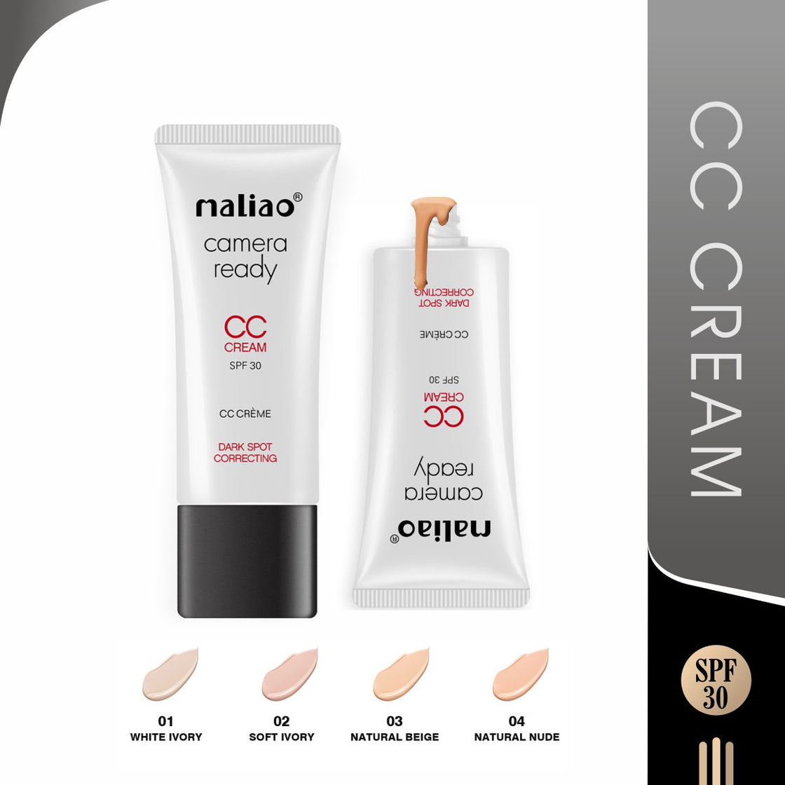 MALIAO Professional Camera Ready CC Cream SPF 30 - Flawless Complexion Enhancement Maliao Professional Makeup