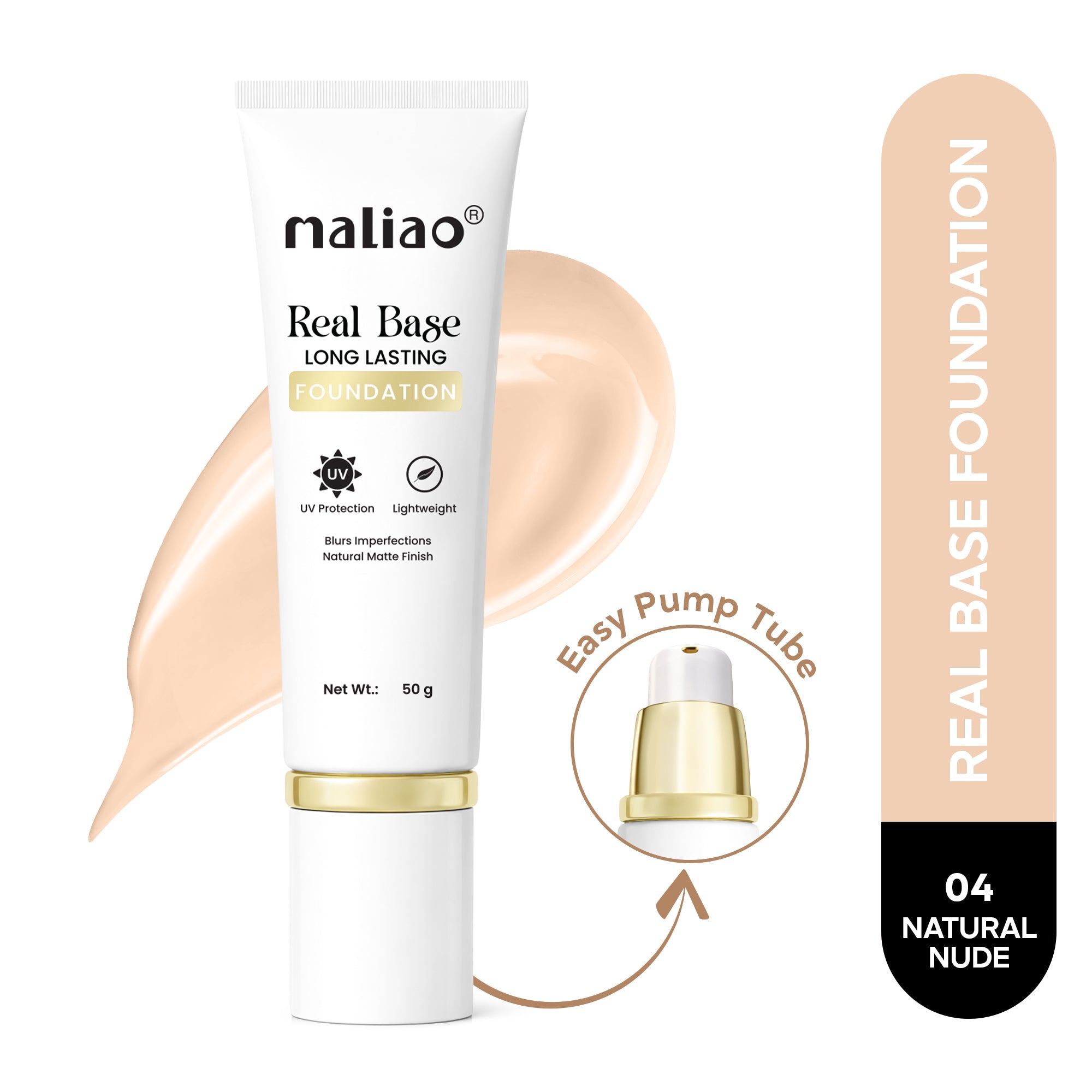 Maliao Color Match Long-Lasting Makeup Base Foundation Face