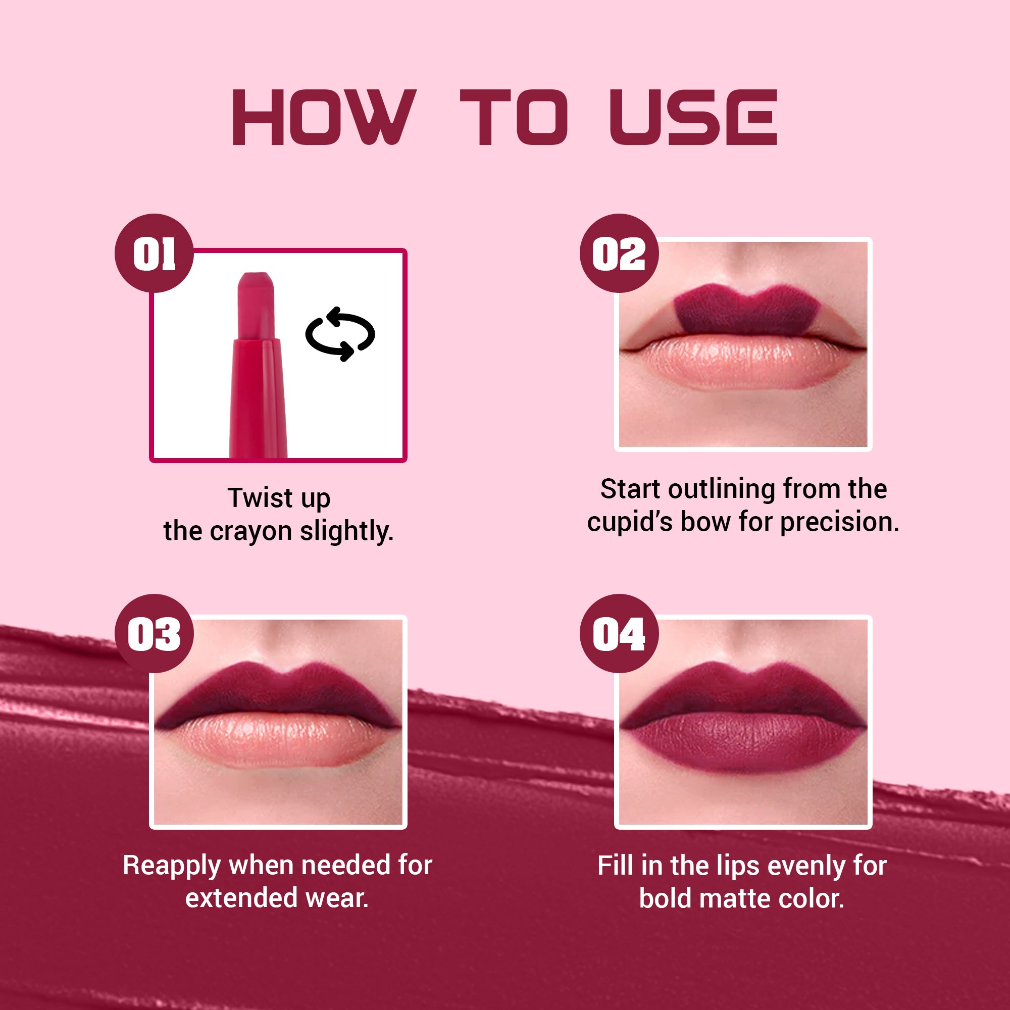 Maliao Matte Cat Lip Crayon - Transfer-Proof & Lightweight Long-Lasting Color Lip