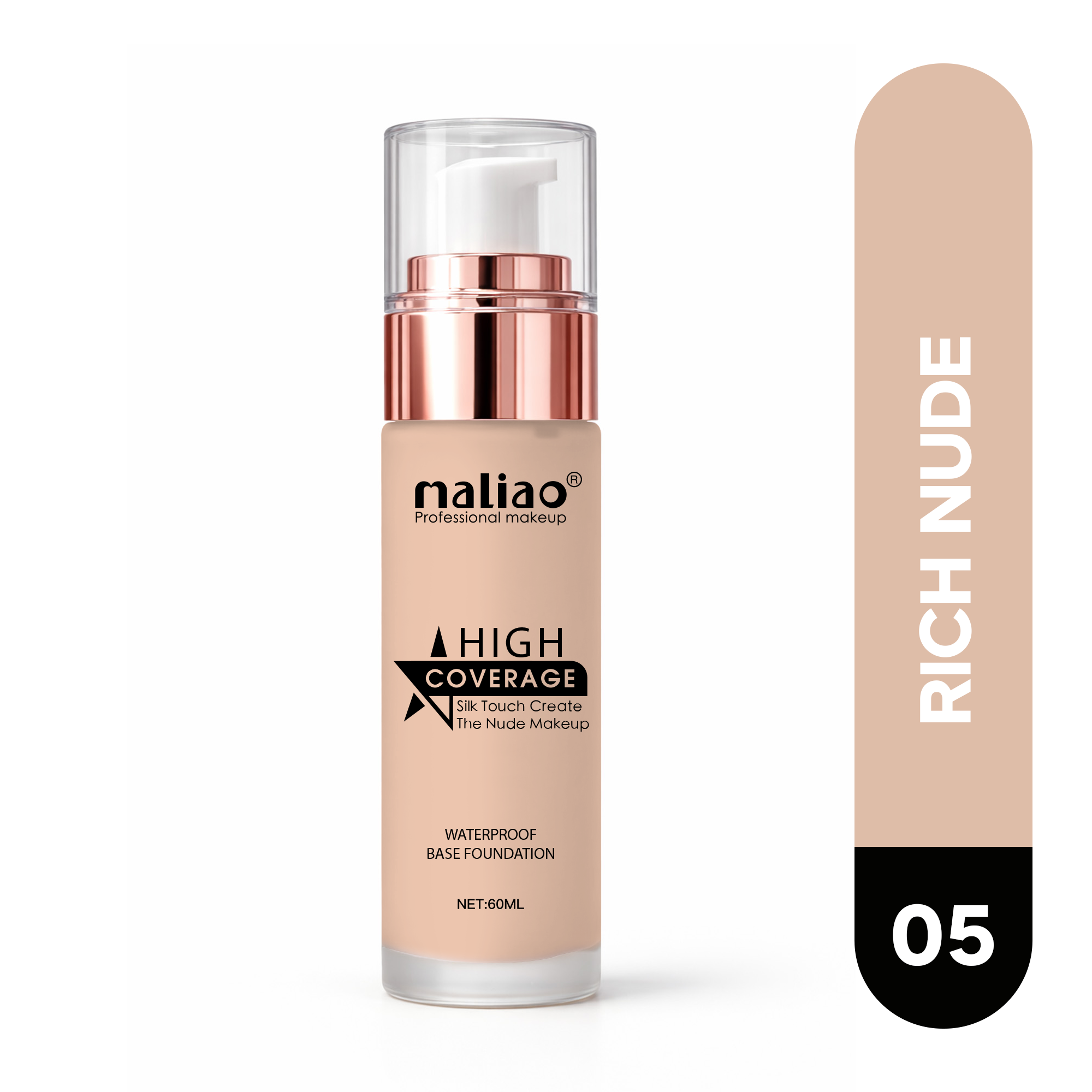 Maliao High Coverage Waterproof Base Foundation - Flawless All-Day Wear Face
