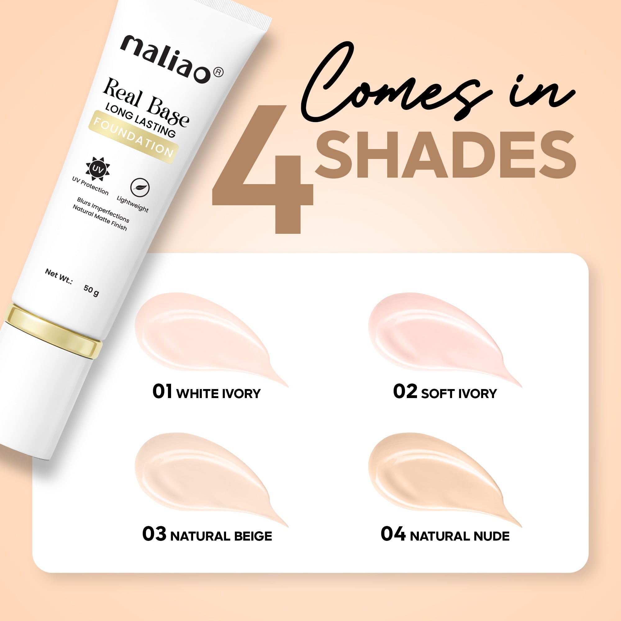 Maliao Color Match Long-Lasting Makeup Base Foundation Face