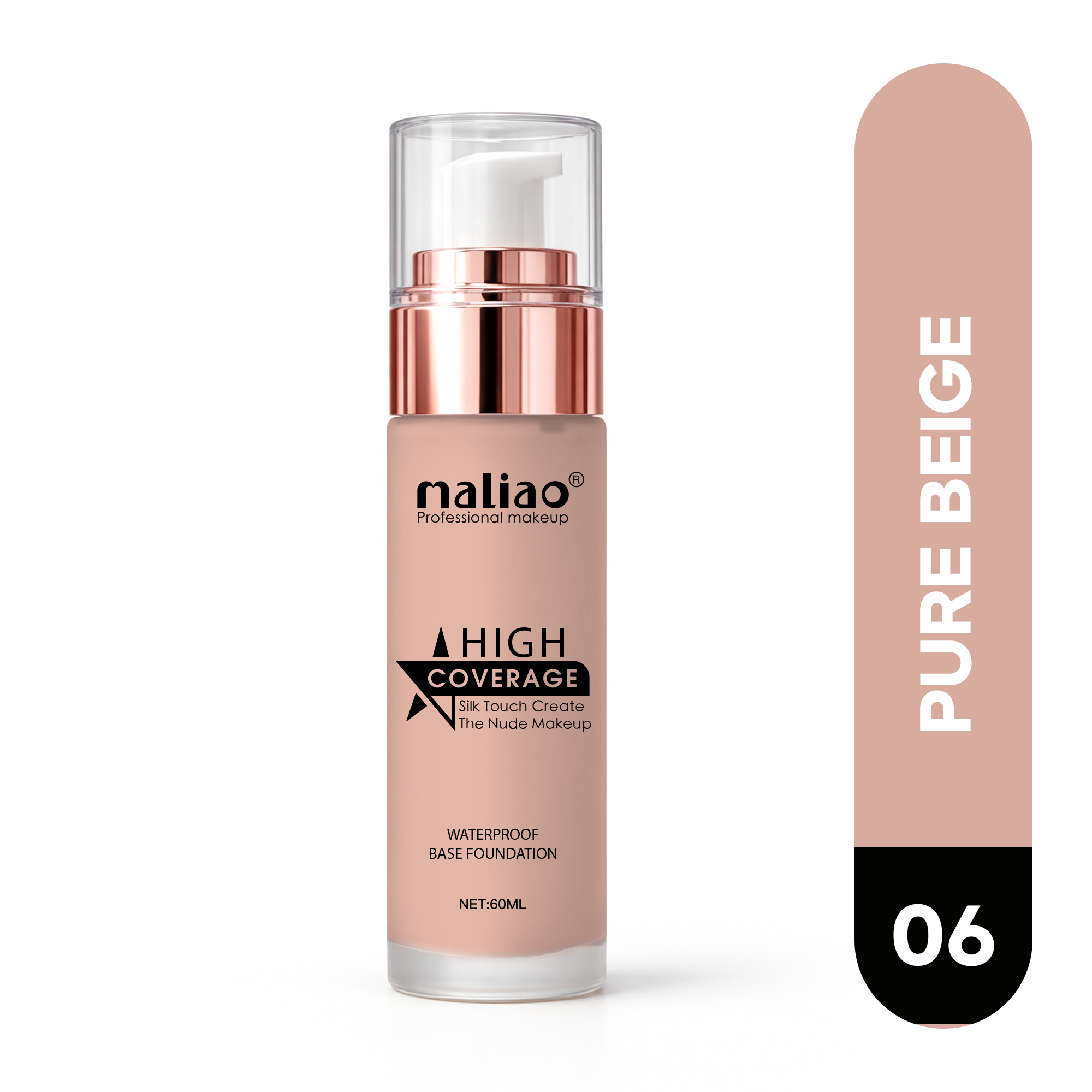 Maliao High Coverage Waterproof Base Foundation - Flawless All-Day Wear Face