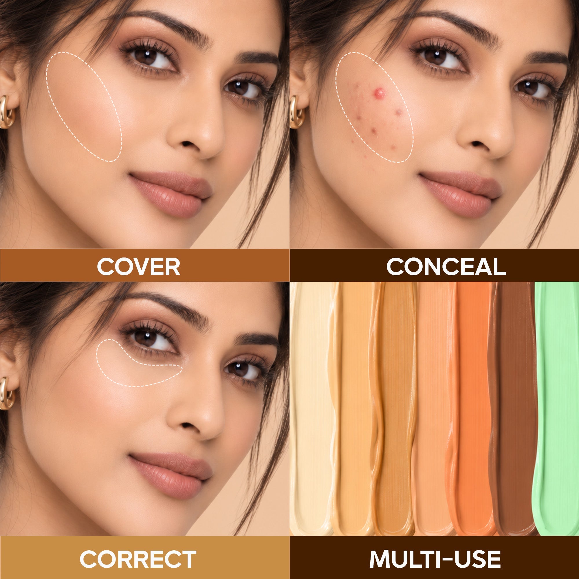 Maliao High Coverage Concealer Palette - Oil Control, Waterproof, Long Lasting Face