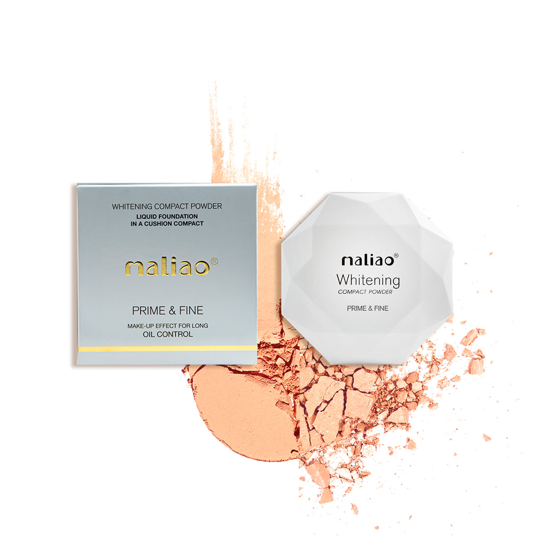 Maliao Prime & Fine Whitening Compact Powder Liquid Foundation - Radiant Perfection in a Cushion Compact - Maliao Makeup