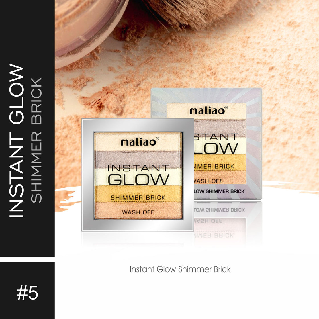 Maliao Instant Glow Shimmer Brick Wash-Off Powder Face 05