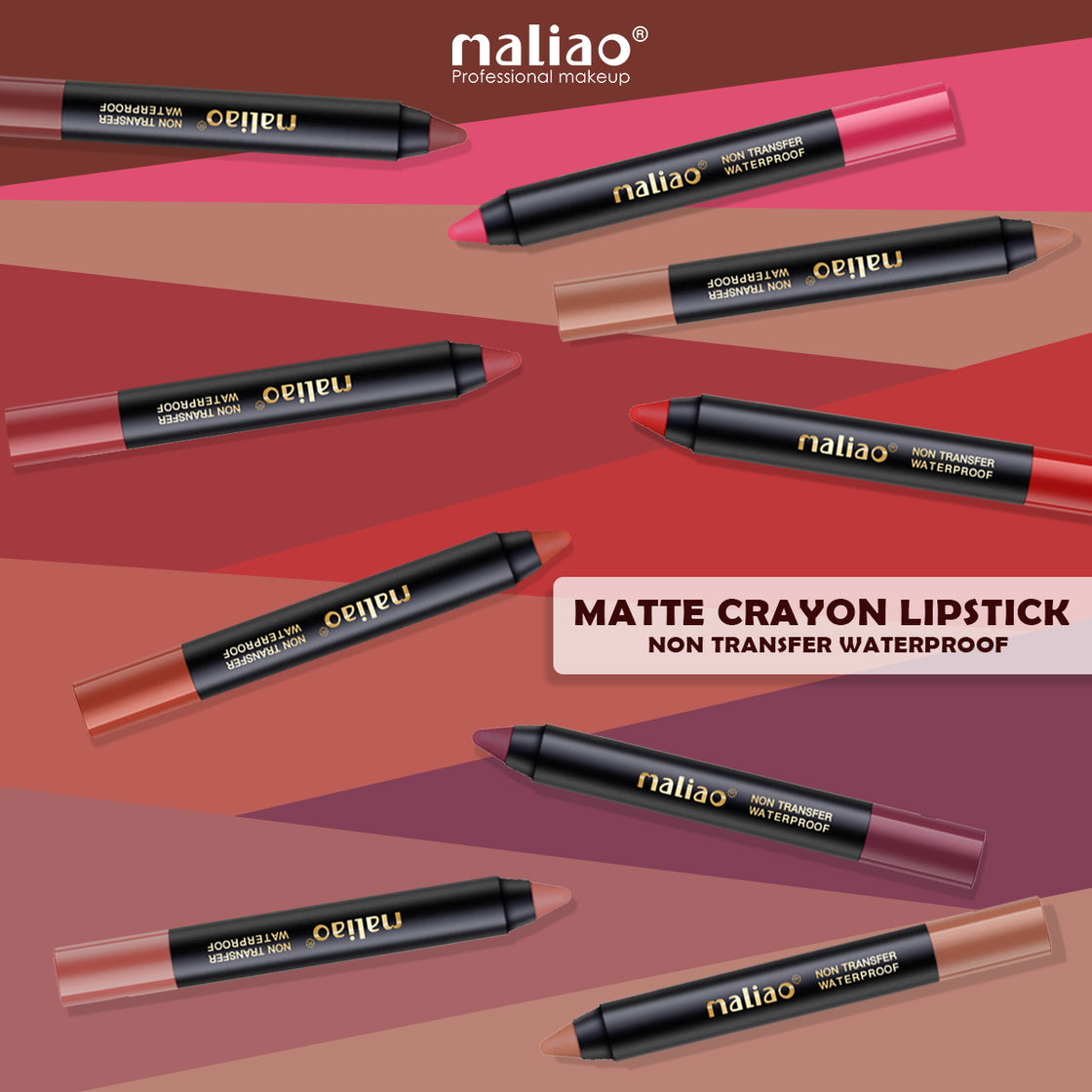 Maliao Matte Crayon Lipstick - 6-in-1 Non-Transfer Waterproof Color Show - Maliao Makeup