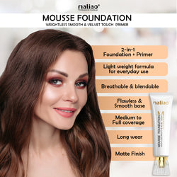 Maliao, Maliao Primer Weightless Smooth, Velvet Touch Mousse Foundation, Flawless Base,  Makeup Essential