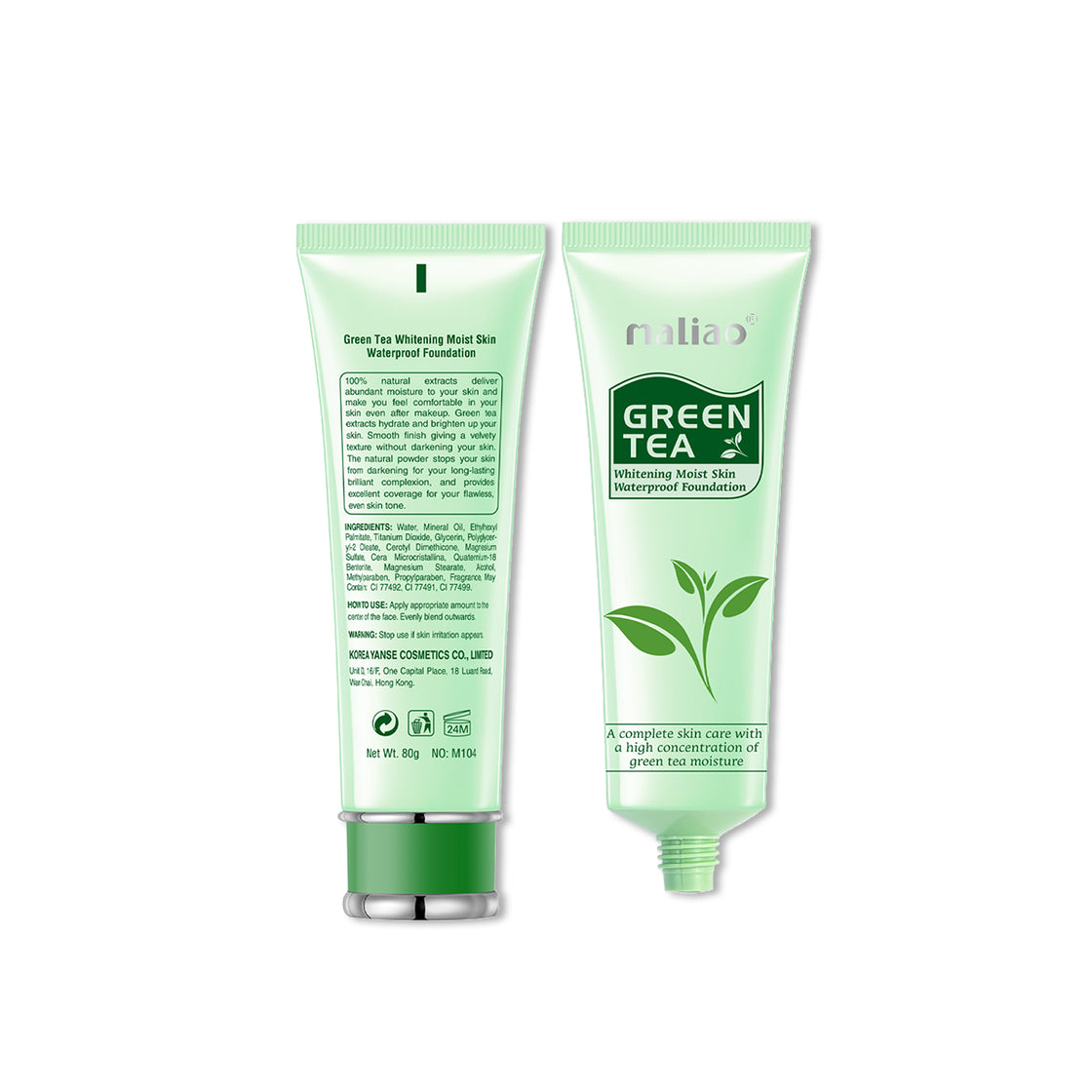 Maliao Green Tea Whitening Moist Skin Waterproof Foundation