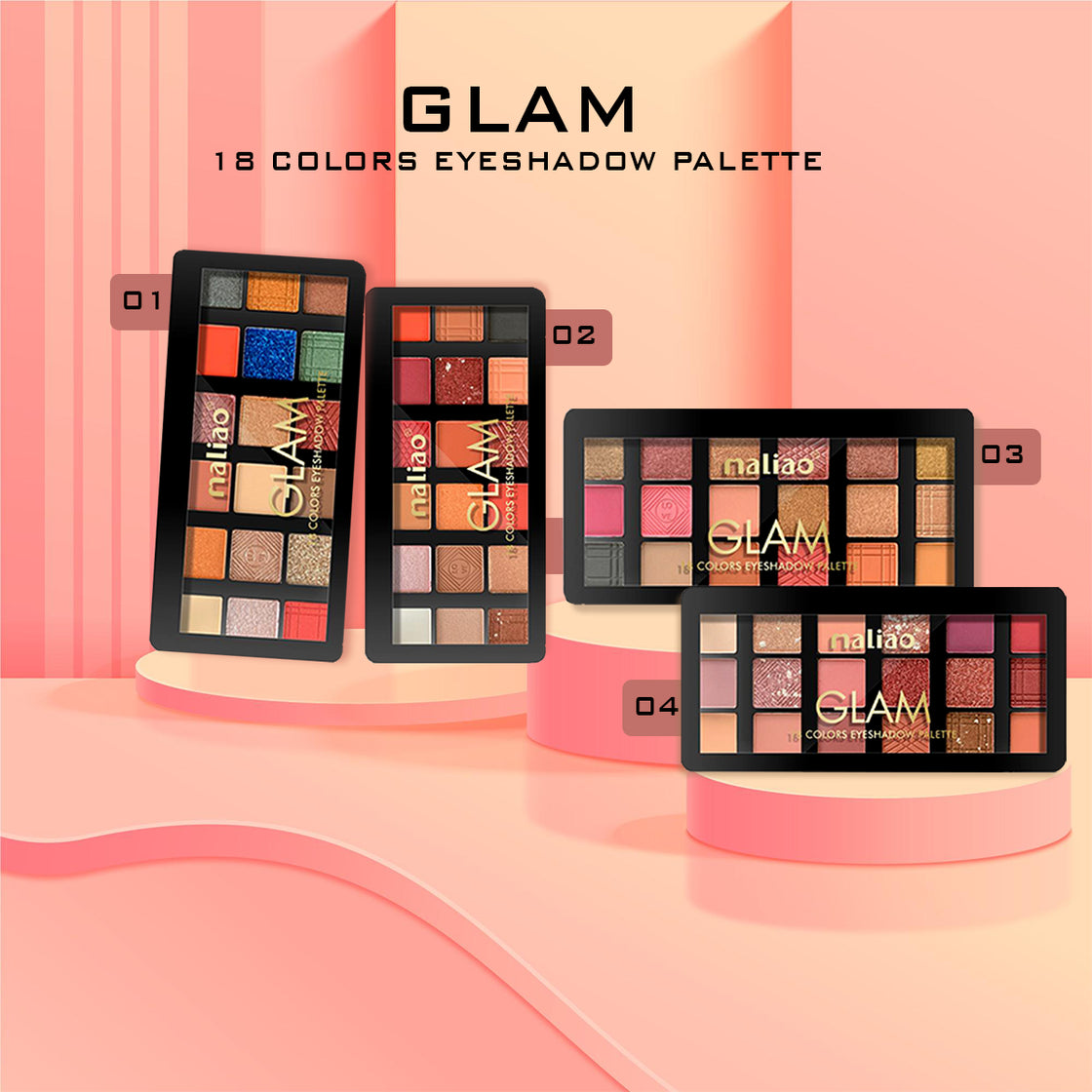 Maliao Glam 18 Colors Eyeshadow Palette - Create Mesmerizing Looks - Maliao Makeup