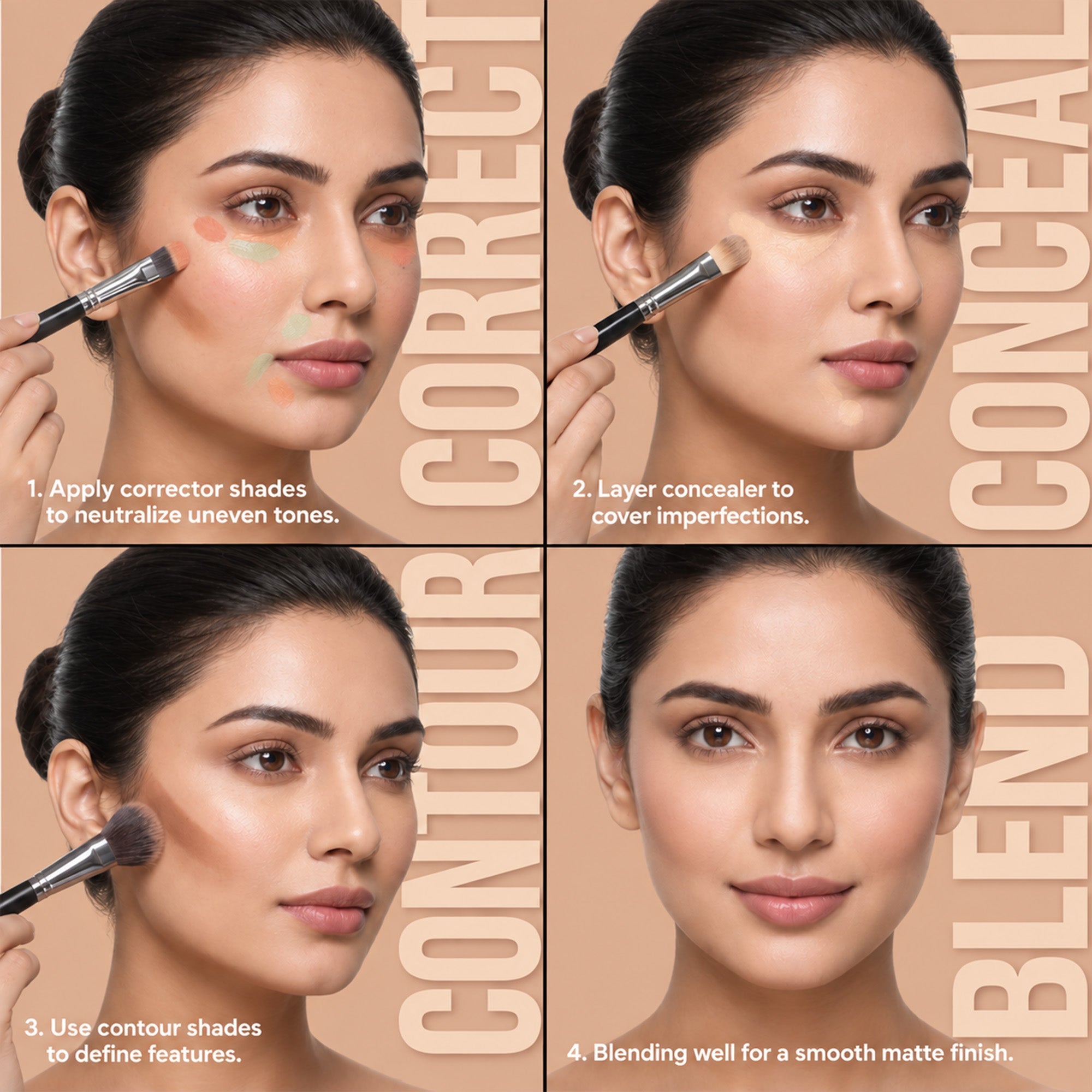 Maliao High Coverage Concealer Palette - Oil Control, Waterproof, Long Lasting Face