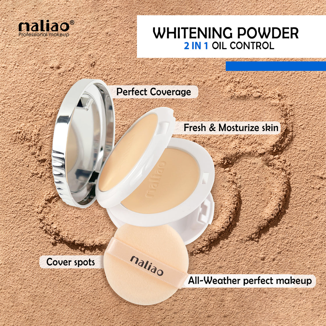 Maliao Whitening Powder 2-in-1 Oil Control Compact Powder - Maliao Makeup