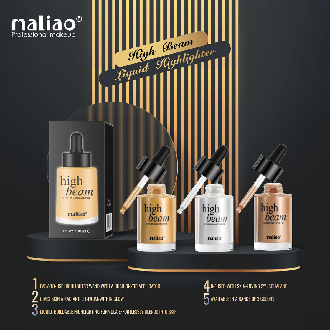 Maliao High Beam Liquid Highlighter 30ML - Illuminate Your Beauty with Radiant Glow - Maliao Makeup