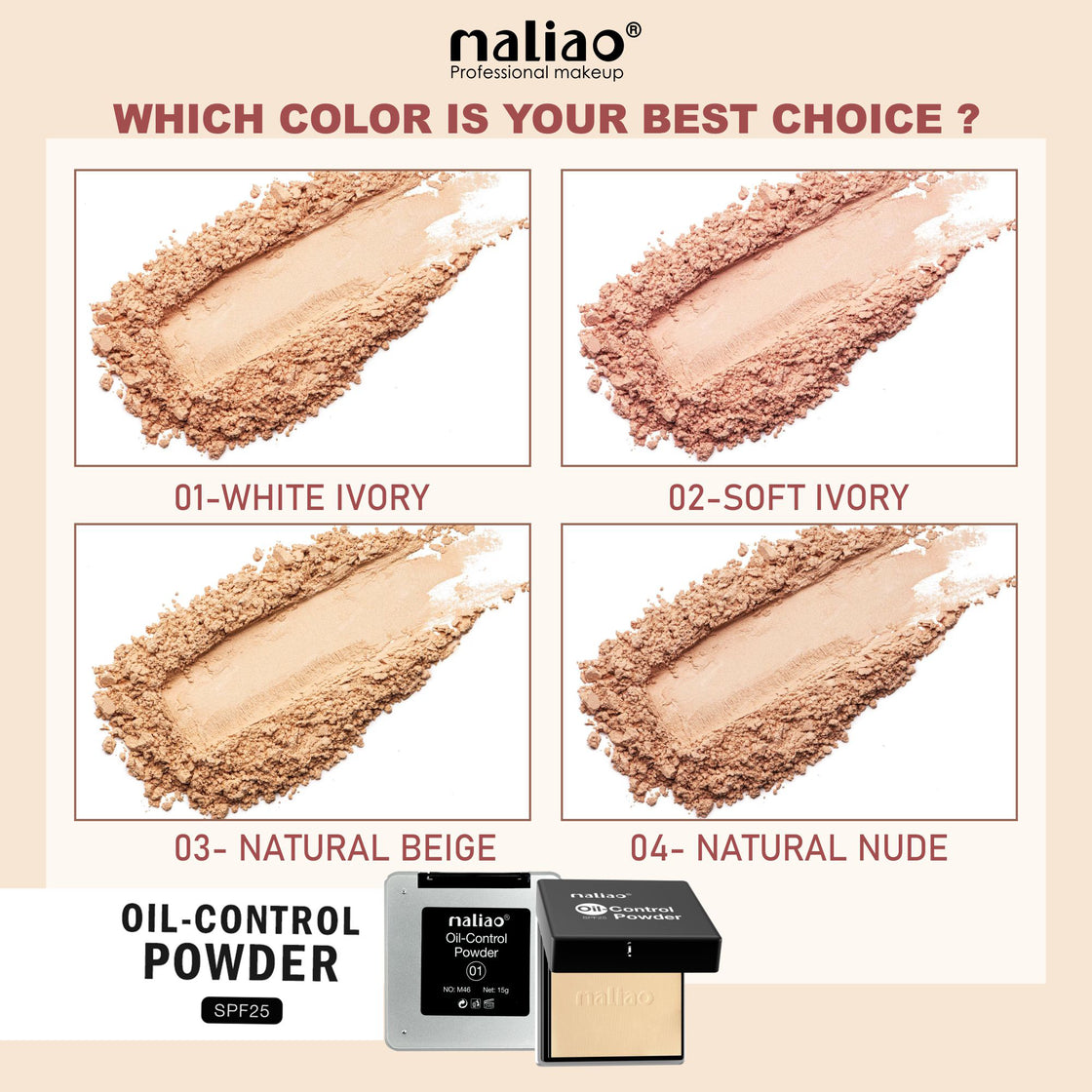 Maliao Oil-Control Powder SPF 25 - Shine-Free Perfection with Sun Protection - Maliao Makeup