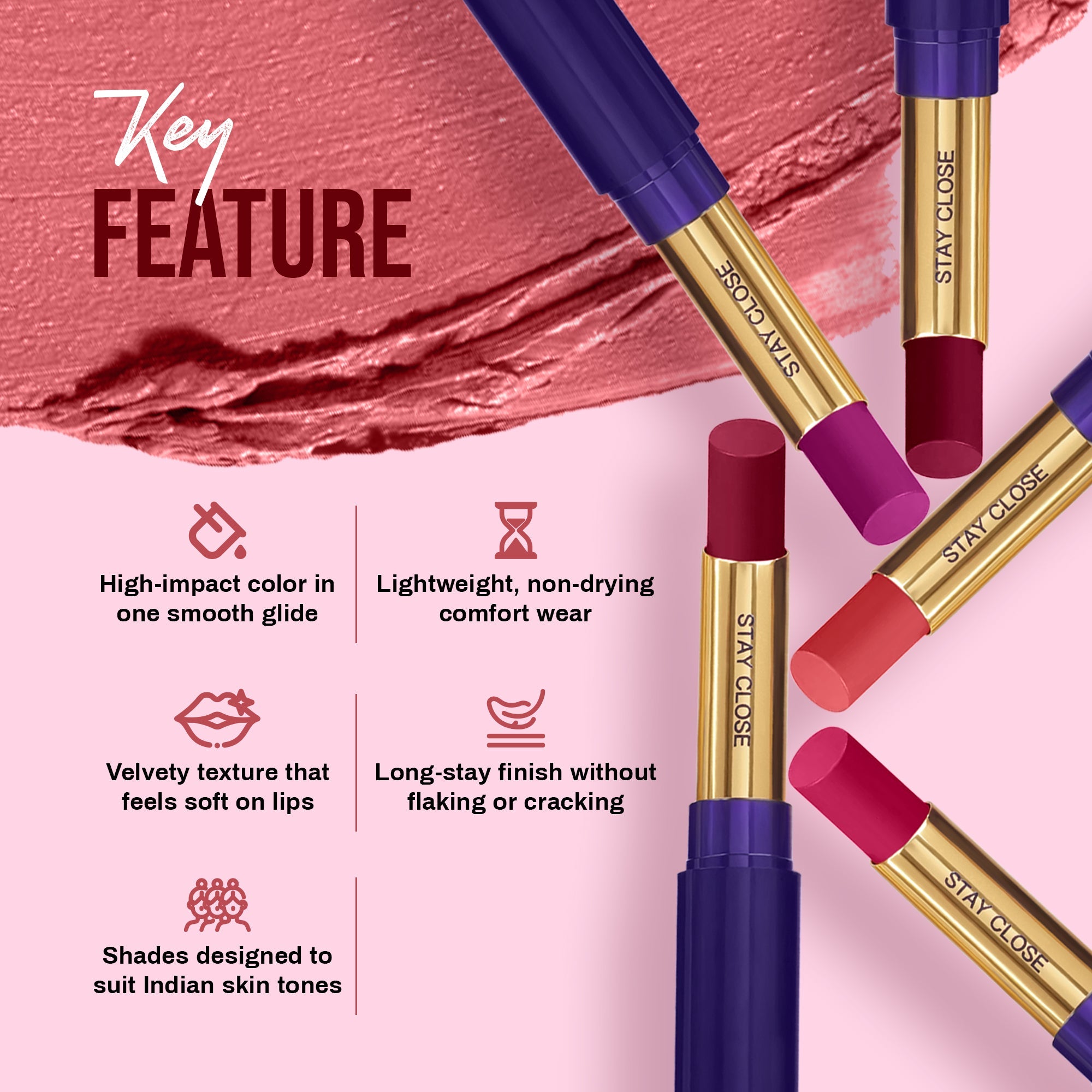 Maliao Colorstay Waterproof No-Transfer Lipstick Lip