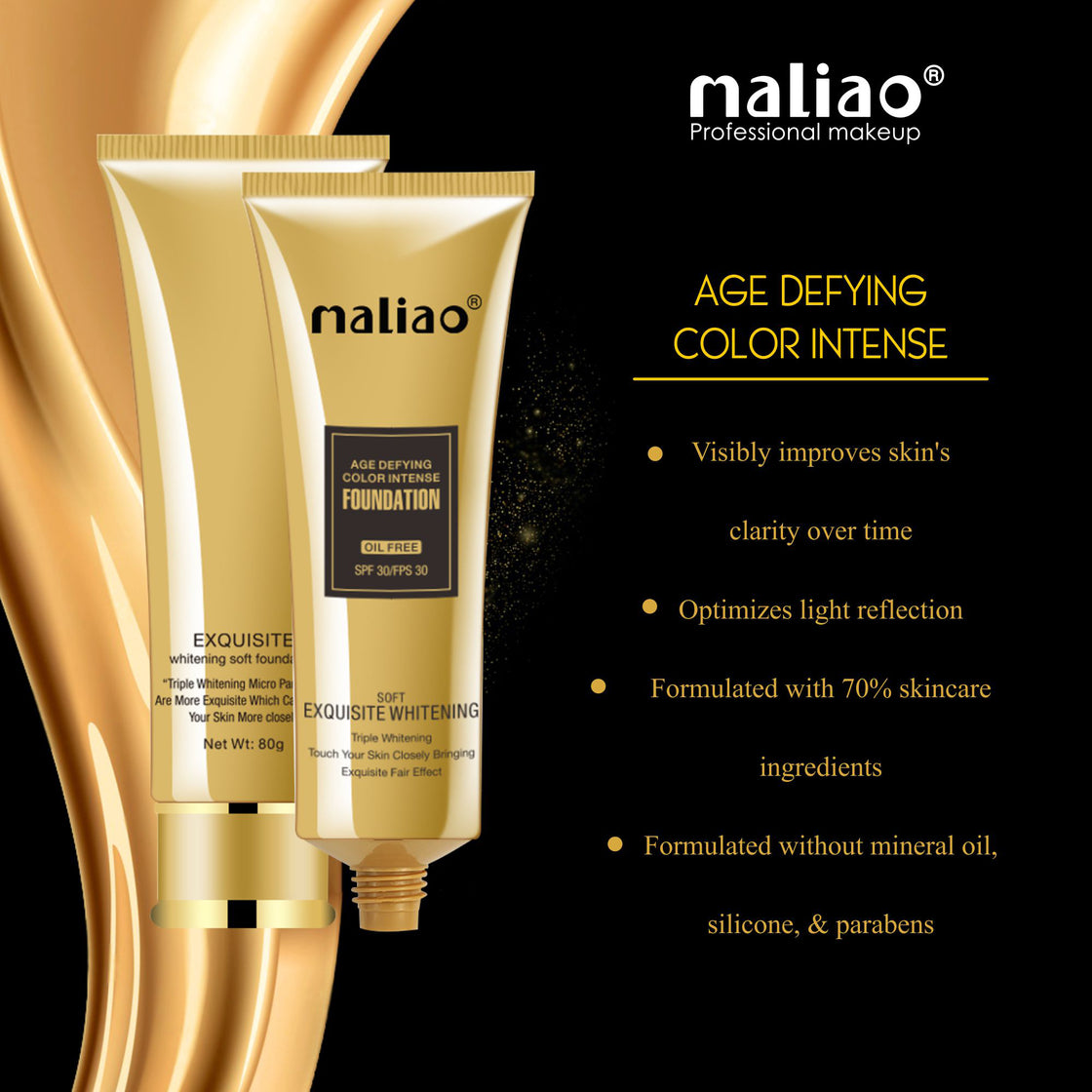 Maliao Age Defying Foundation: Full Coverage, Anti-Aging, Matte Finish Maliao Professional Makeup