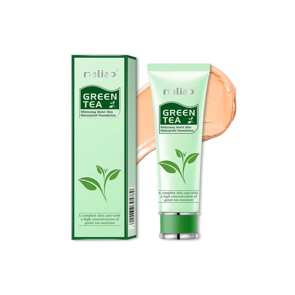 Maliao Green Tea Whitening Moist Skin Waterproof Foundation Face