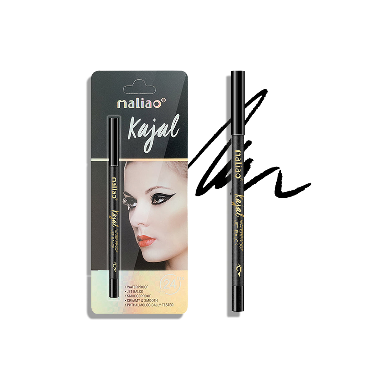 Maliao Waterproof Jet Black Kajal - Smudgeproof, Creamy & Smooth - Maliao Makeup