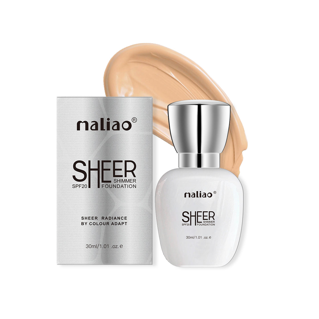 Maliao Sheer Shimmer Foundation SPF 20 - Radiant Finish for Face Makeup - Maliao Makeup