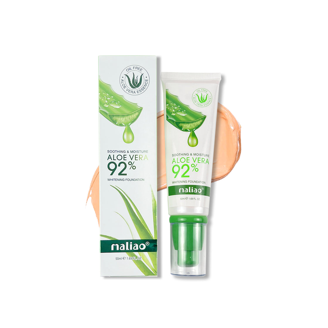 Maliao Aloe Vera 92% Soothing & Moisture Whitening Foundation - Nourish and Illuminate Maliao Professional Makeup