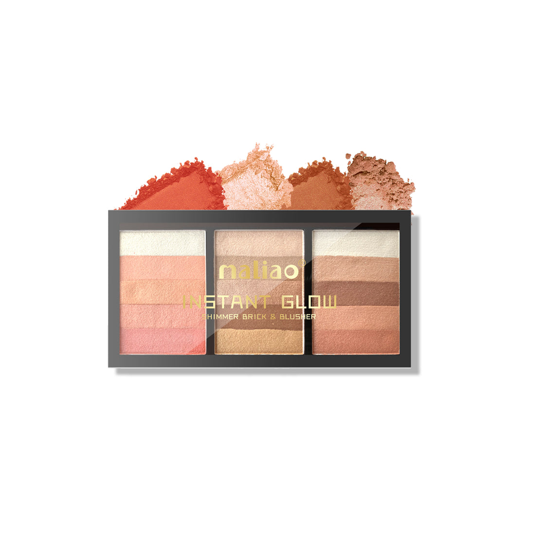 Maliao Instant Glow Shimmer Brick &BLUSHr Palette - Radiant Beauty in One - Maliao Makeup