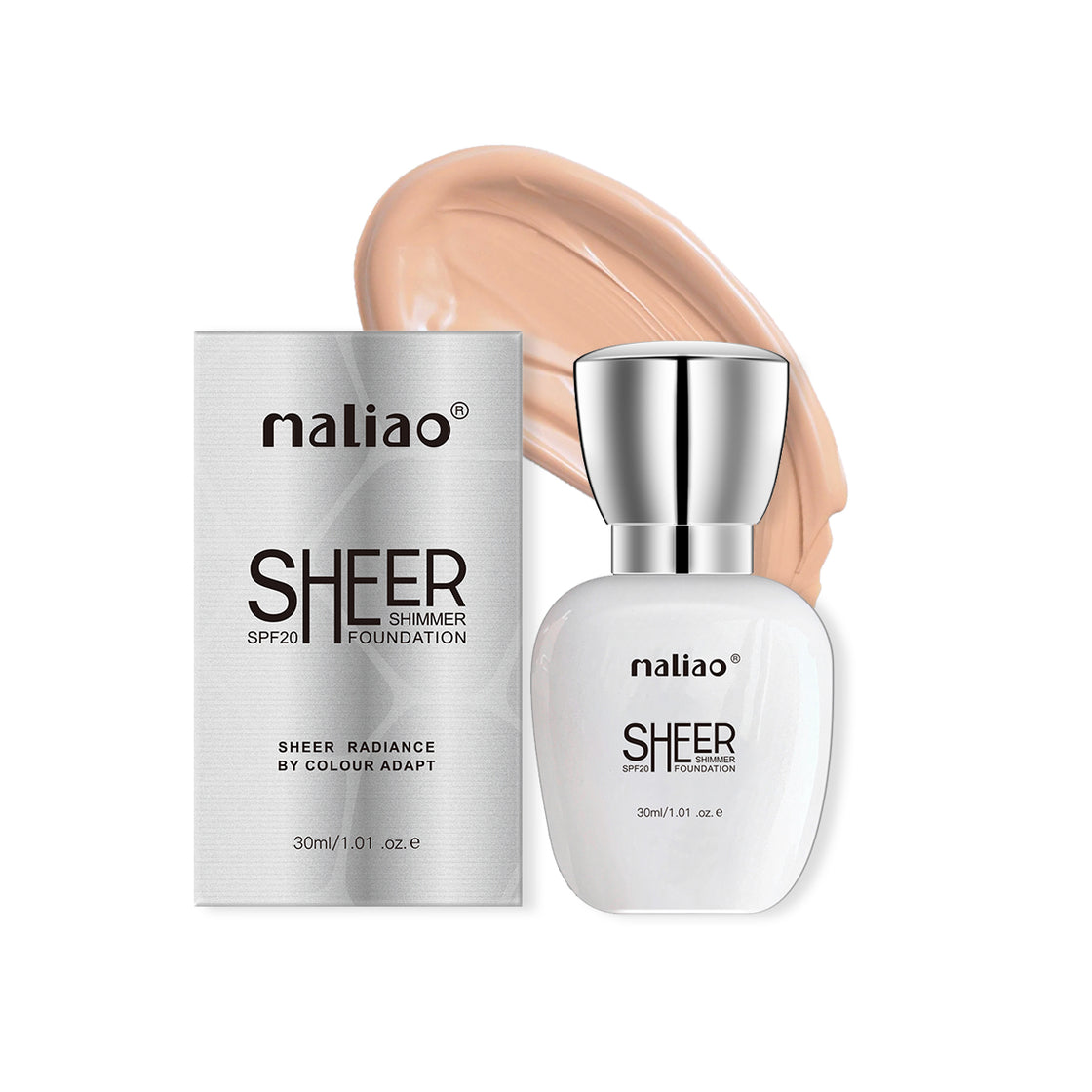 Maliao Sheer Shimmer Foundation SPF 20 - Radiant Finish for Face Makeup - Maliao Makeup