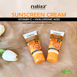 Maliao,Waterproof,AllSkinTypes,Skincare,VitaminC,HyaluronicAcid,BerryGlutathione,SunscreenCream,SPF60,PA+++,