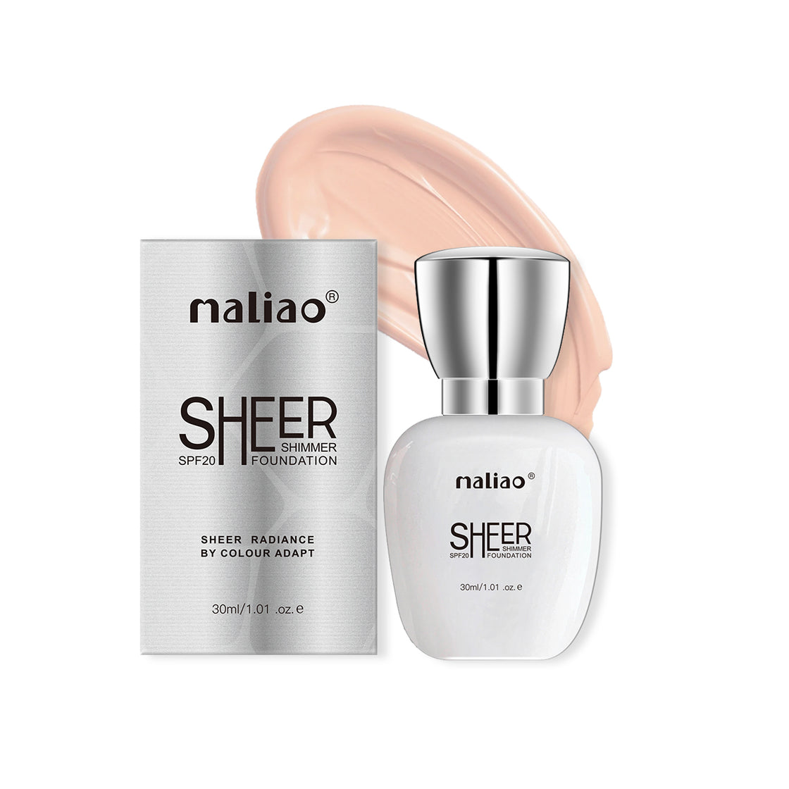 Maliao Sheer Shimmer Foundation SPF 20 - Radiant Finish for Face Makeup - Maliao Makeup