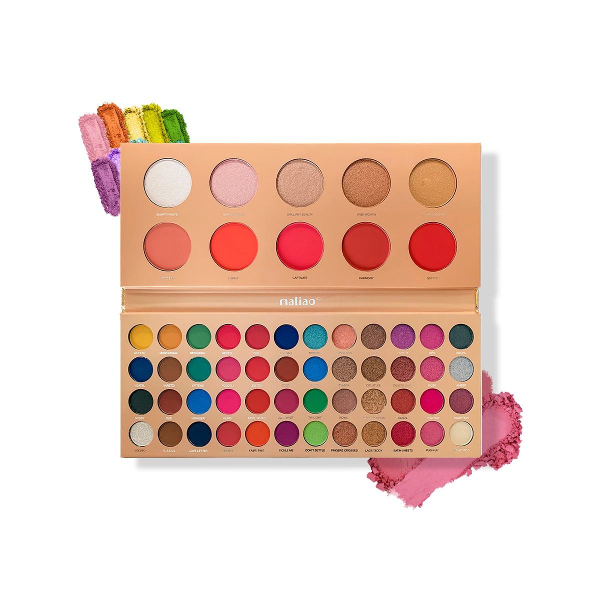 Maliao All-in-One Eyeshadow Palette Pro - 58 Colors with 5 Blush, 5 Highlighter, 48 Eyeshadows - Maliao Makeup