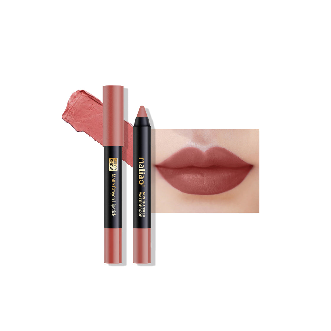 Maliao Matte Crayon Lipstick - 6-in-1 Non-Transfer Waterproof Color Show - Maliao Makeup