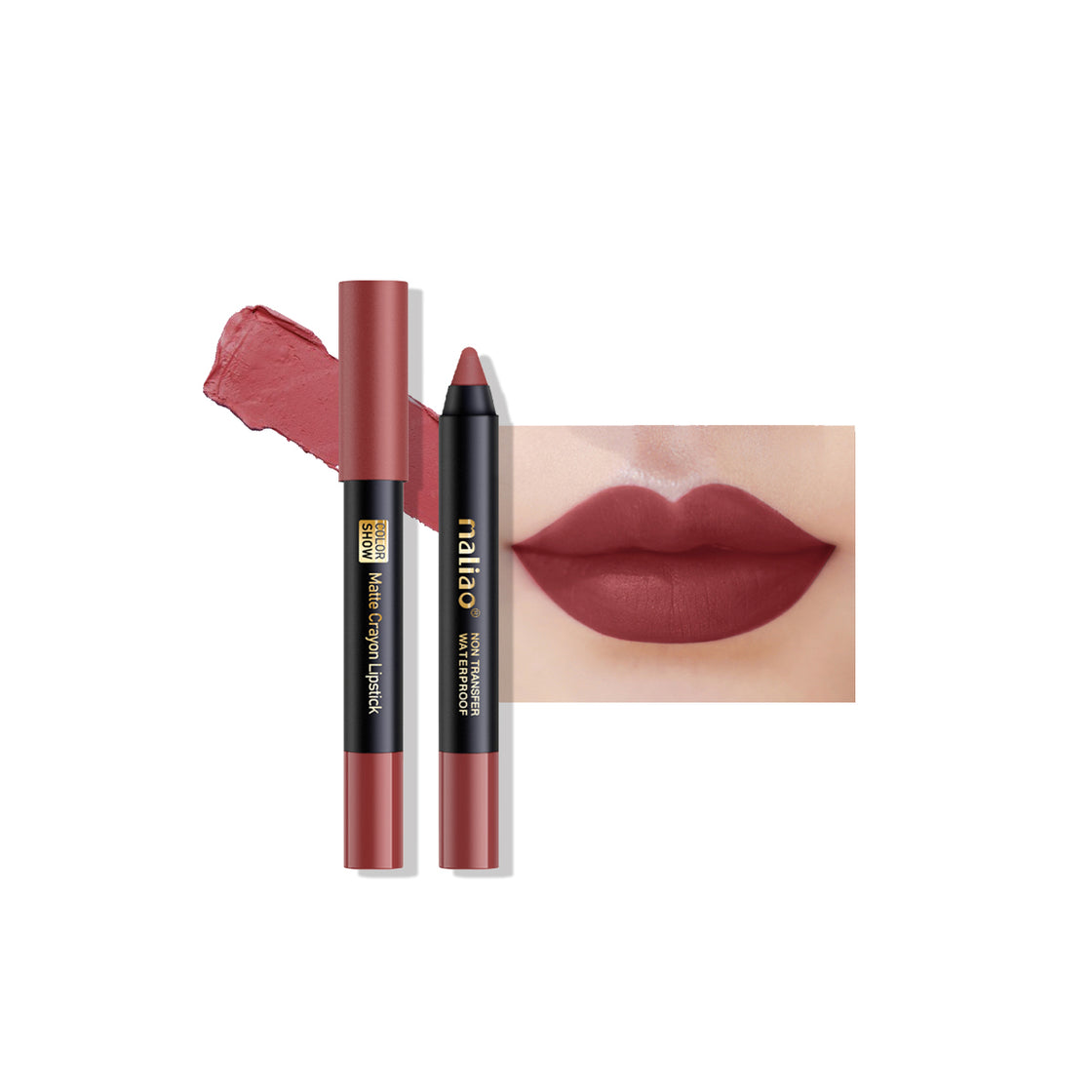 Maliao Matte Crayon Lipstick - 6-in-1 Non-Transfer Waterproof Color Show - Maliao Makeup