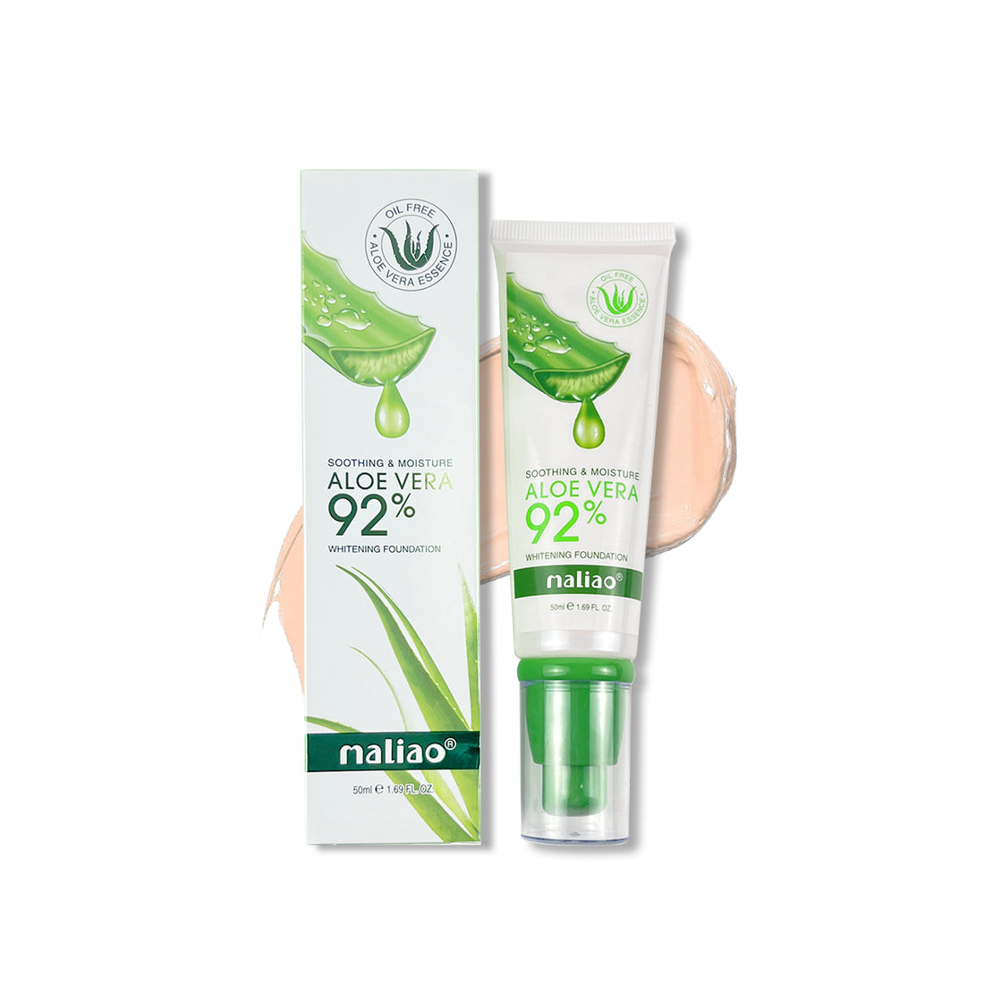 Maliao Aloe Vera 92% Soothing & Moisture Whitening Foundation - Nourish and Illuminate Maliao Professional Makeup