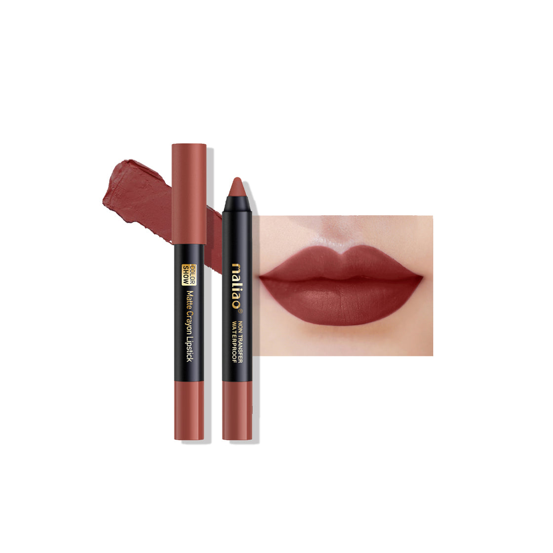 Maliao Matte Crayon Lipstick - 6-in-1 Non-Transfer Waterproof Color Show - Maliao Makeup