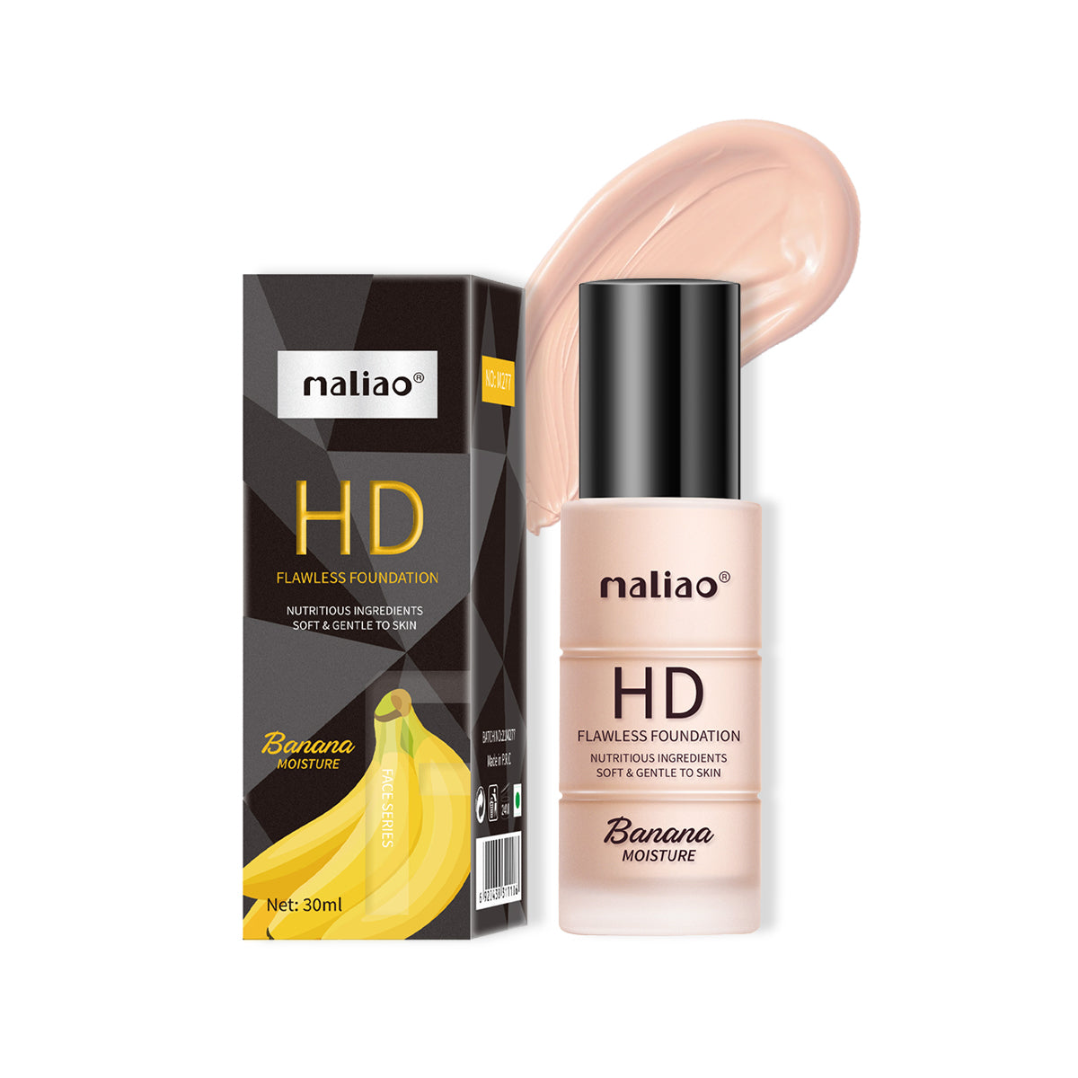 Maliao HD Banana Foundation - Flawless Finish with Moisture Boost for Face Makeup - Maliao Makeup