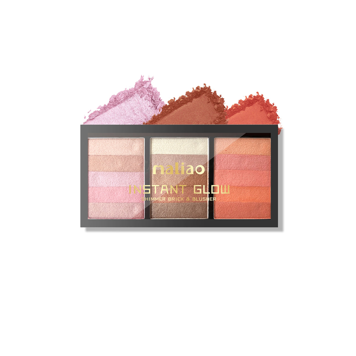 Maliao Instant Glow Shimmer Brick &BLUSHr Palette - Radiant Beauty in One - Maliao Makeup