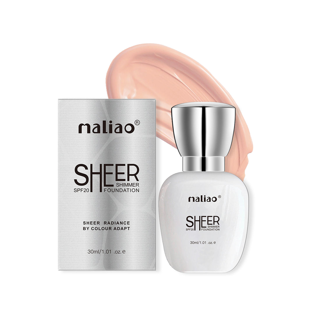 Maliao Sheer Shimmer Foundation SPF 20 - Radiant Finish for Face Makeup - Maliao Makeup