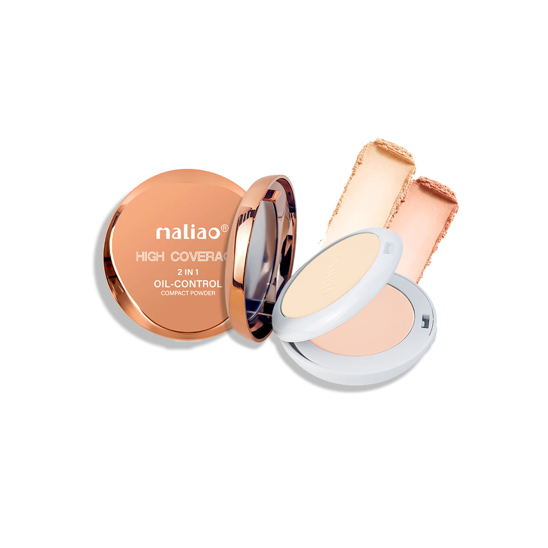 Maliao High Coverage 2-in-1 Oil-Control Compact Powder for Flawless Matte Finish and Long-Lasting Wear - Maliao Makeup