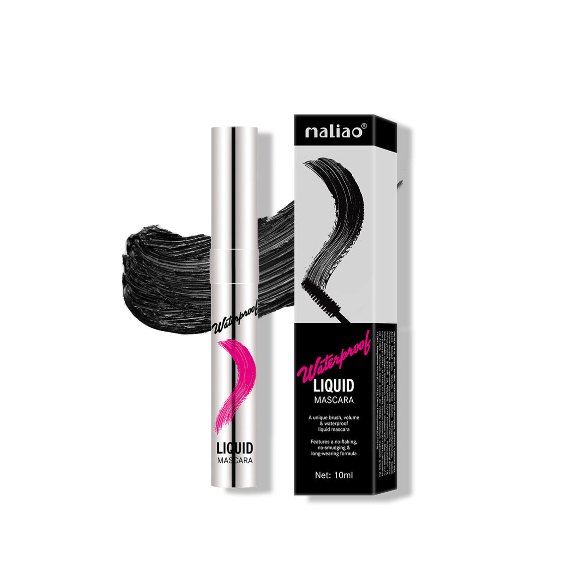 Maliao Waterproof Liquid Mascara - Lengthening, Smudge Proof, Water Resistant, No Clumps or Flakes, 10ml - Maliao Makeup