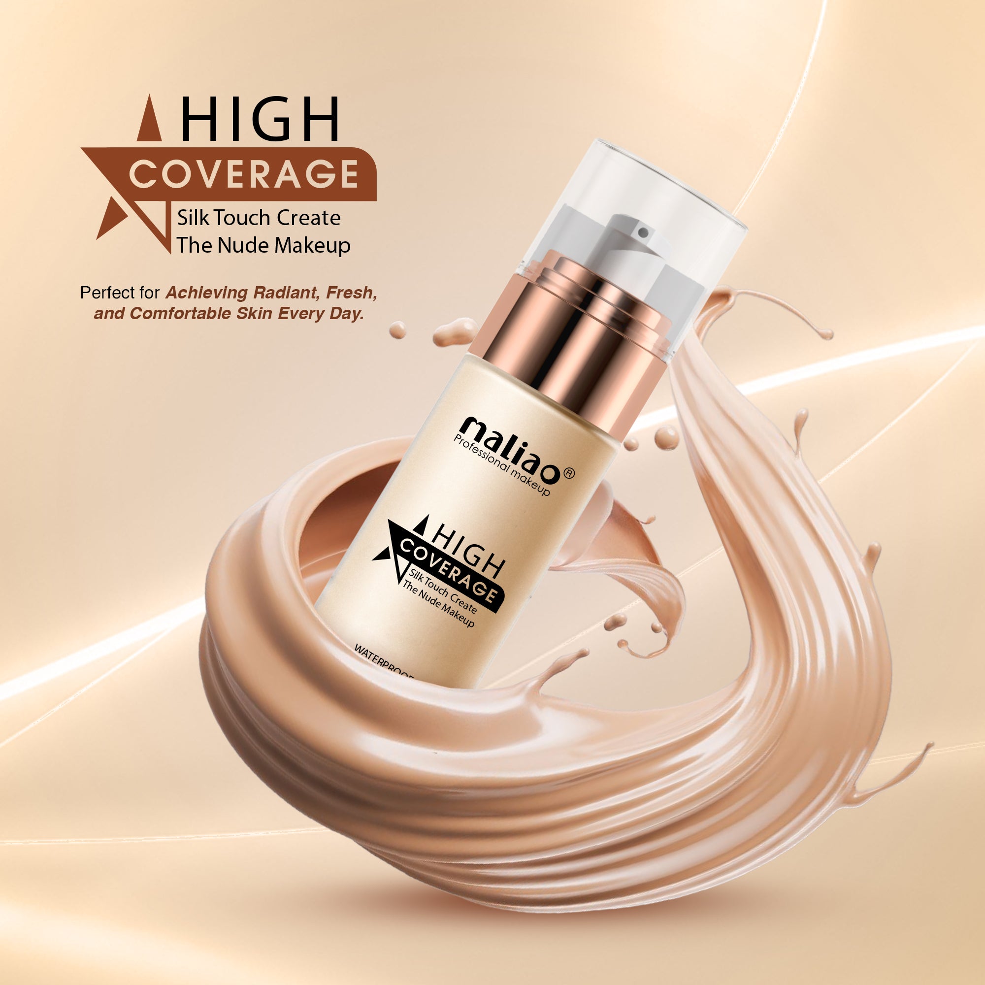 Maliao High Coverage Waterproof Base Foundation - Flawless All-Day Wear Face