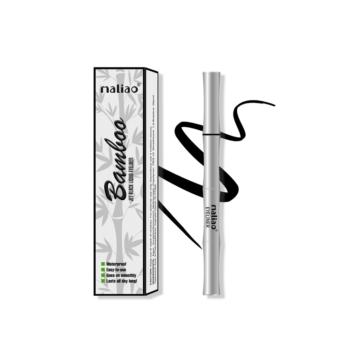 Maliao Bamboo Jet Black Liquid Eyeliner - Waterproof Precision for Stunning Eyes - Maliao Makeup