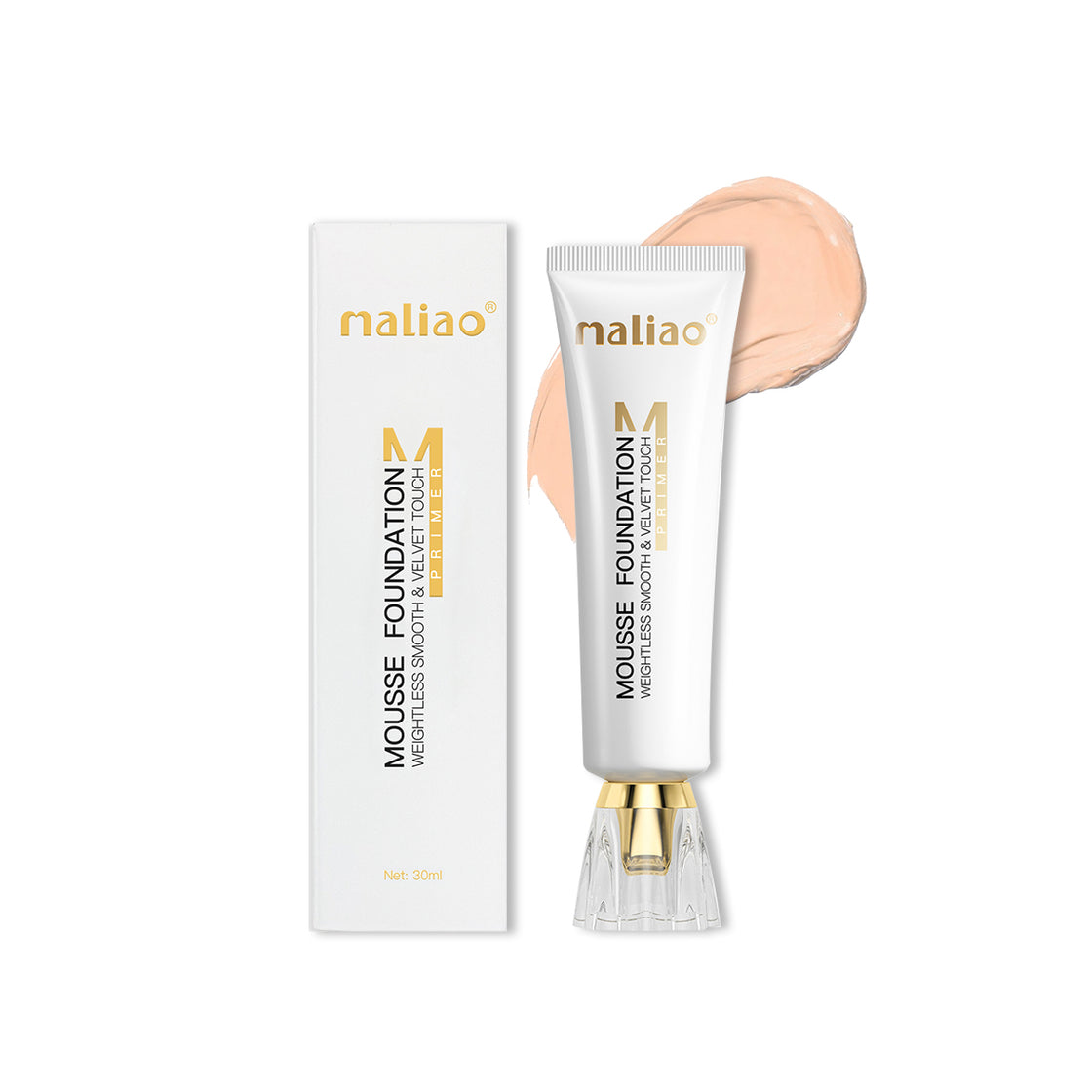 Maliao, Maliao Primer Weightless Smooth, Velvet Touch Mousse Foundation, Flawless Base,  Makeup Essential