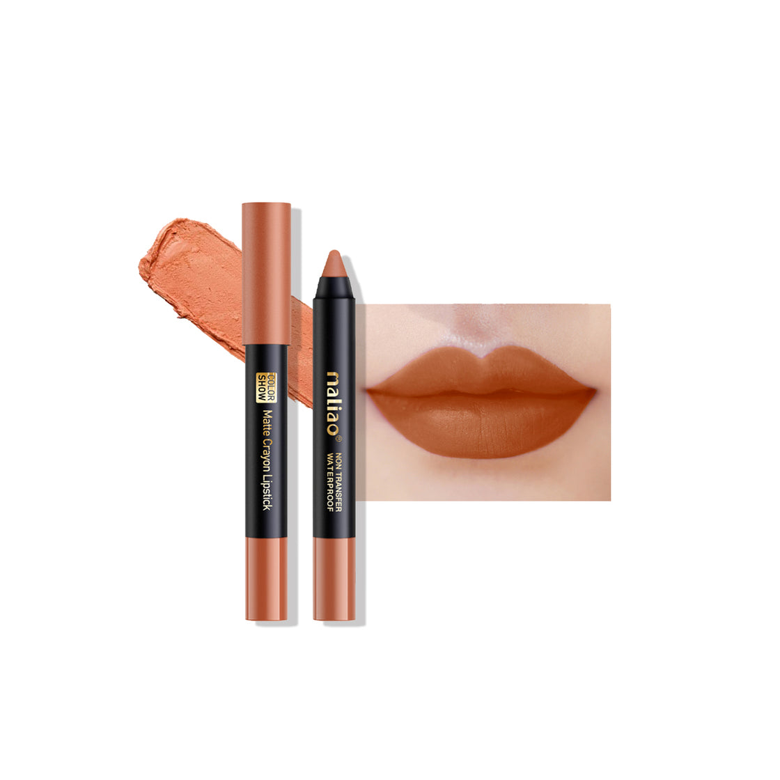 Maliao Matte Crayon Lipstick - 6-in-1 Non-Transfer Waterproof Color Show - Maliao Makeup