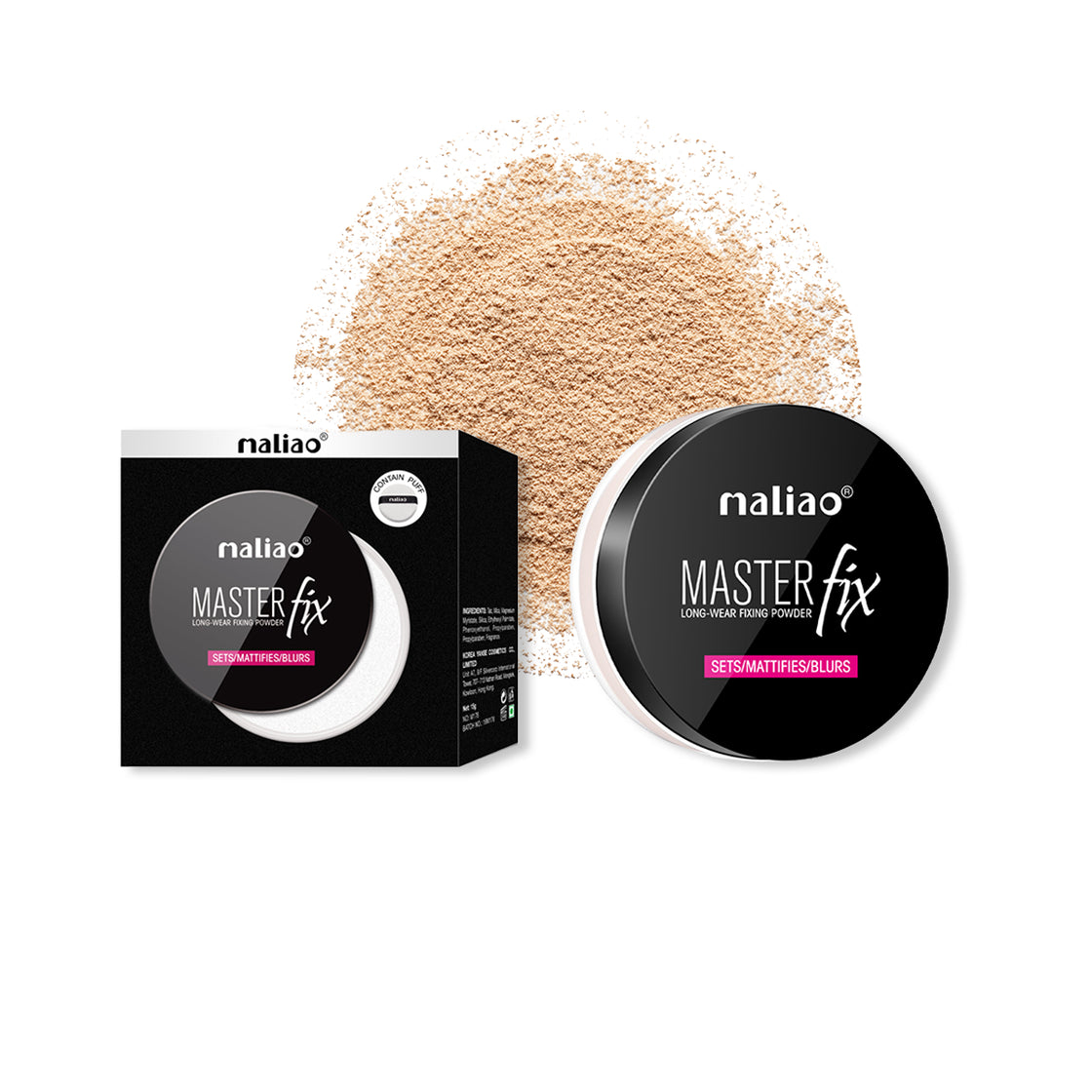 Maliao Master Fix Long Wear Compact Powder - Smooth Finish for All-Day Beauty Maliao Professional Makeup