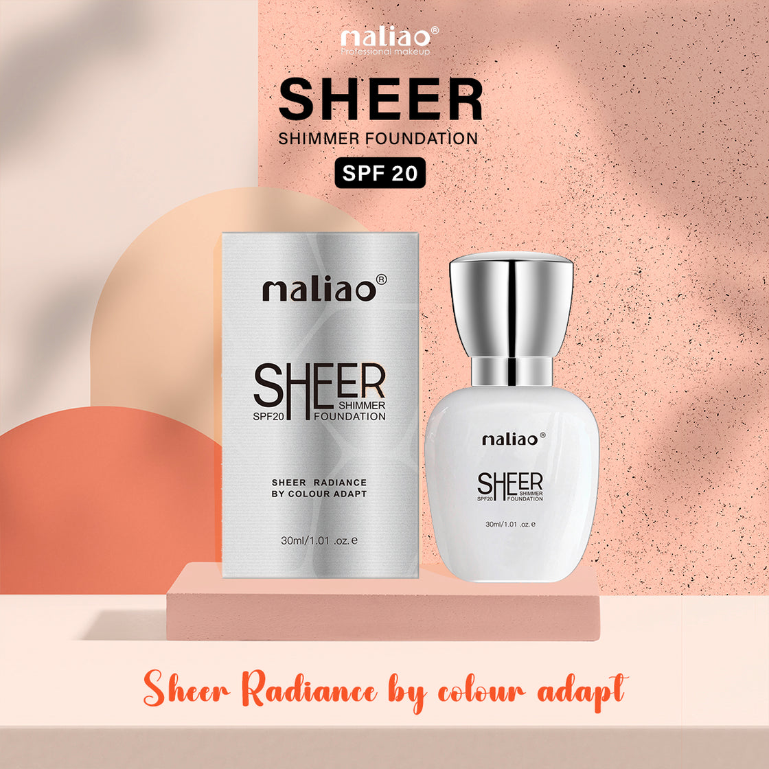 Maliao Sheer Shimmer Foundation SPF 20 - Radiant Finish for Face Makeup - Maliao Makeup