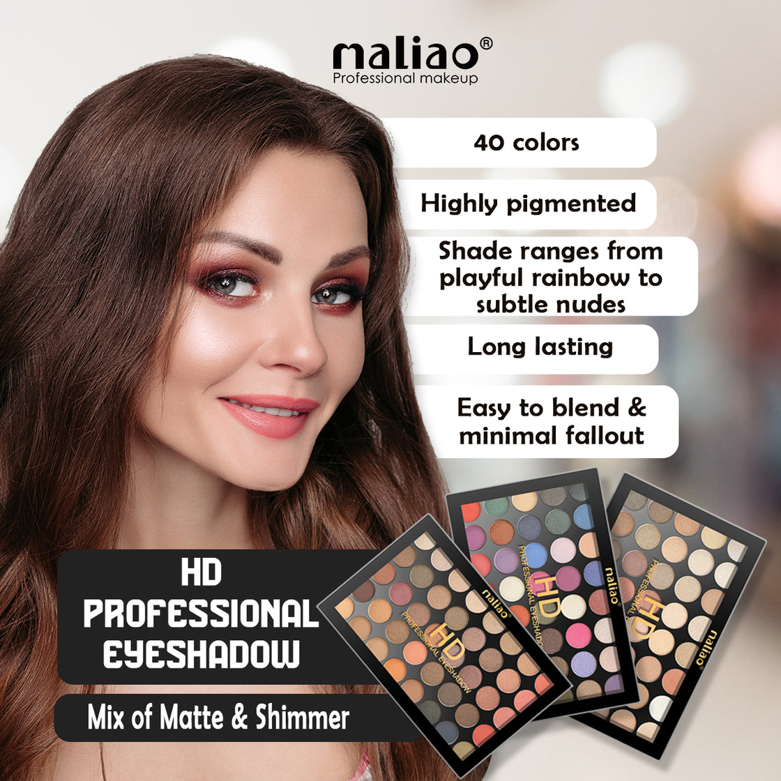 Maliao, BlendableFormula, MakeupEssentials, VibrantColors, EyeshadowPalette, ProfessionalMakeup, 