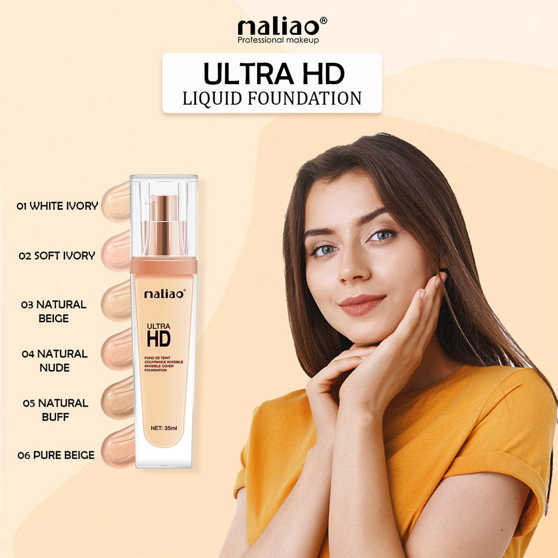 Maliao Ultra HD Invisible Cover Foundation - Seamless Perfection Maliao Professional Makeup